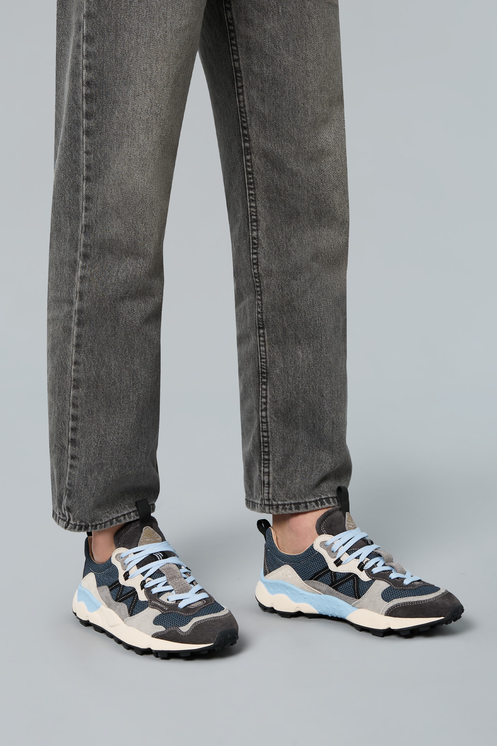 Basket Flower Mountain LENZAN Homme Grise | 305-FWKYUG