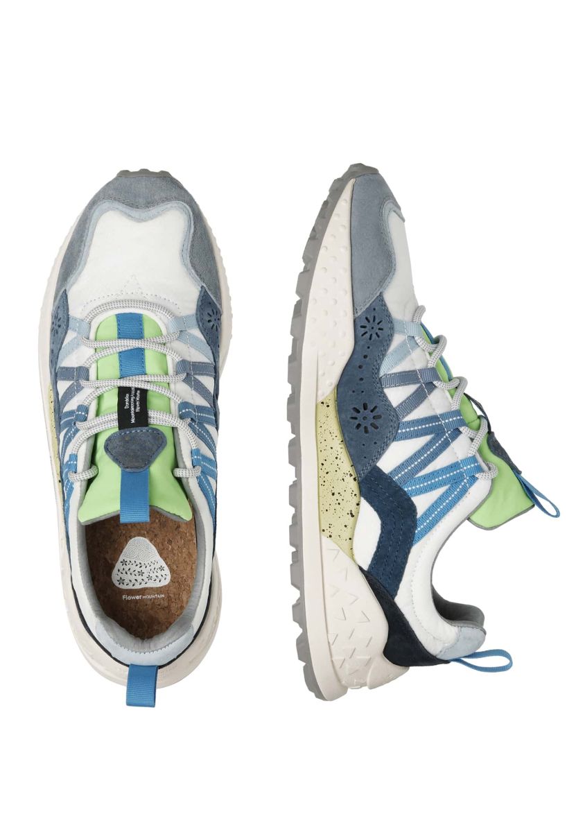 Basket Flower Mountain WASHI Homme Bleu Clair Blanche | 205-ZIMORW