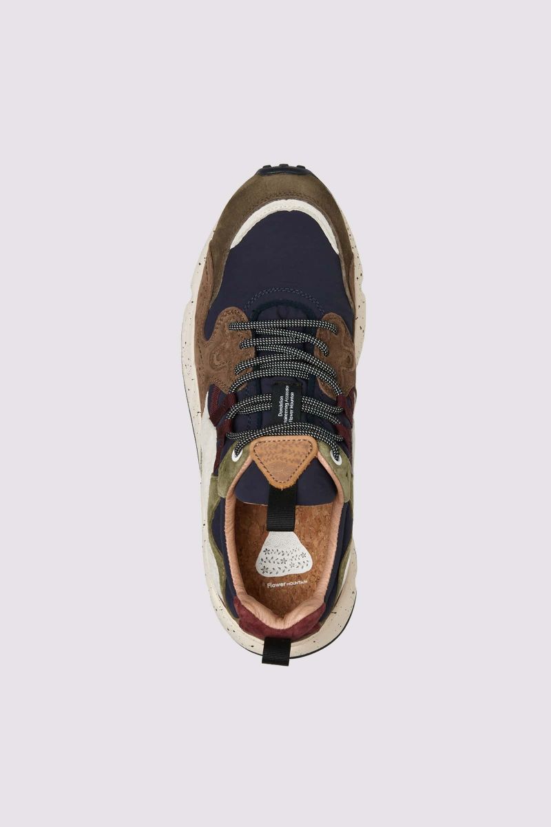 Basket Flower Mountain YAMANO 3 Homme Marron Bleu Marine | 390-CZHBNW
