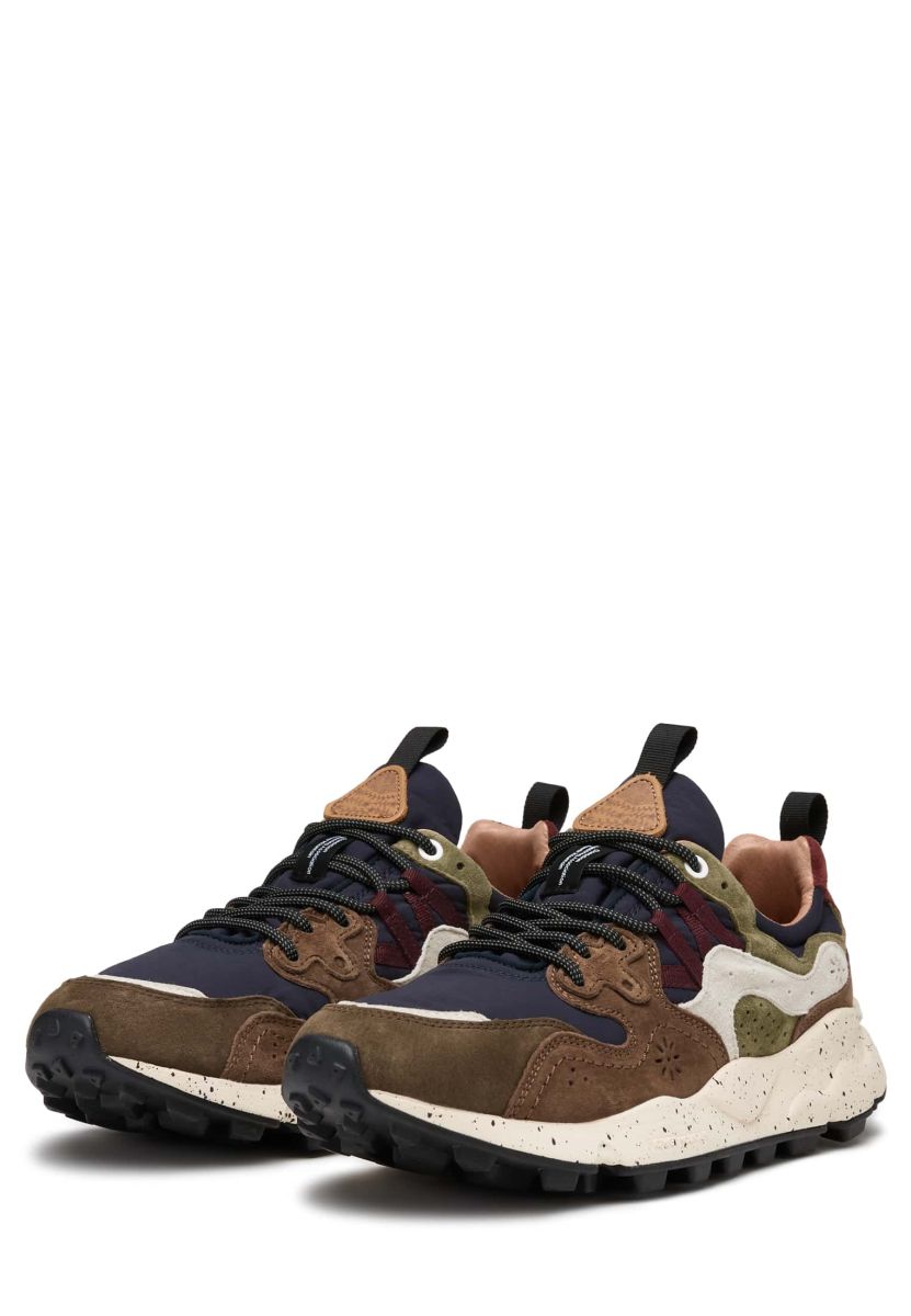 Basket Flower Mountain YAMANO 3 Homme Marron Bleu Marine | 390-CZHBNW