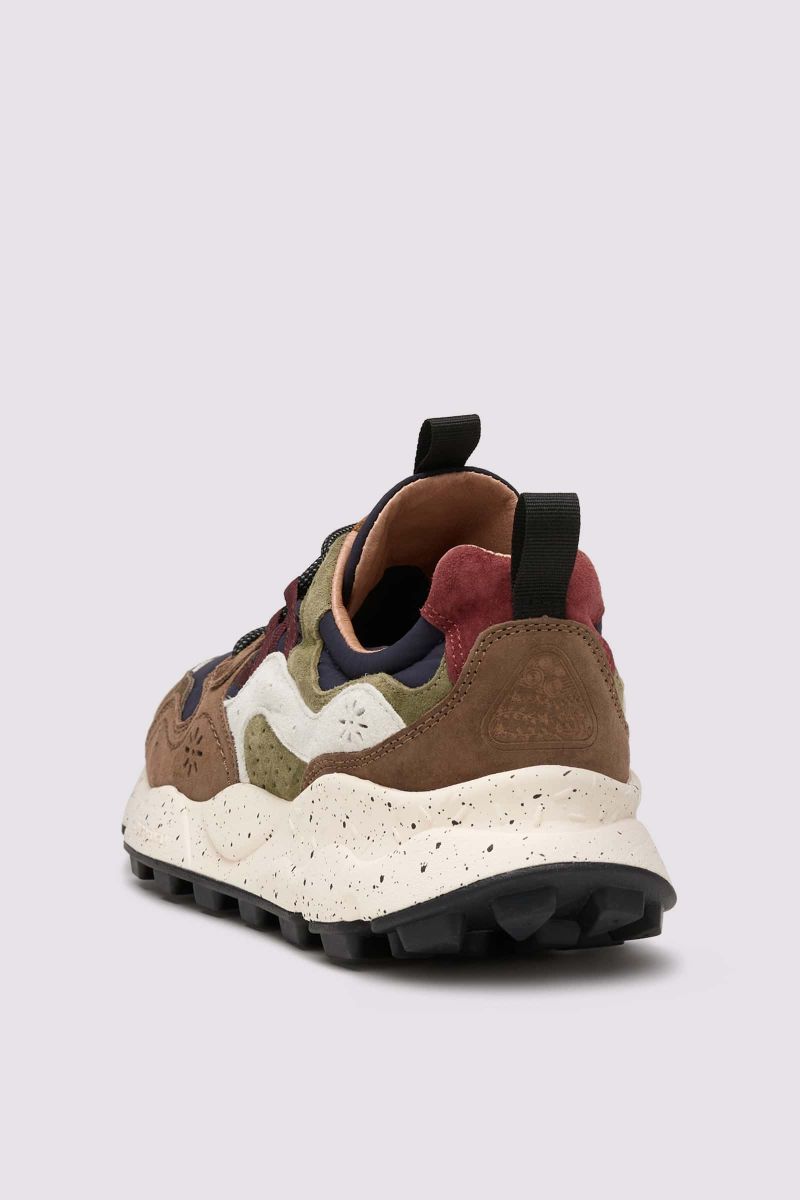 Basket Flower Mountain YAMANO 3 Homme Marron Bleu Marine | 390-CZHBNW